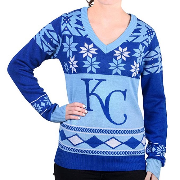Kansas City Royals Baseball Ugly Christmas Holiday Sweater - Picture 1 of 5